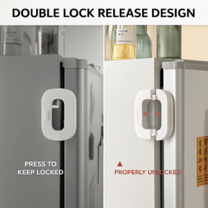 Child Safety Refrigerator Lock, Refrigerator Door Lock, Self Adhesive Freezer Door, Refrigerator Door, Double Safety Button