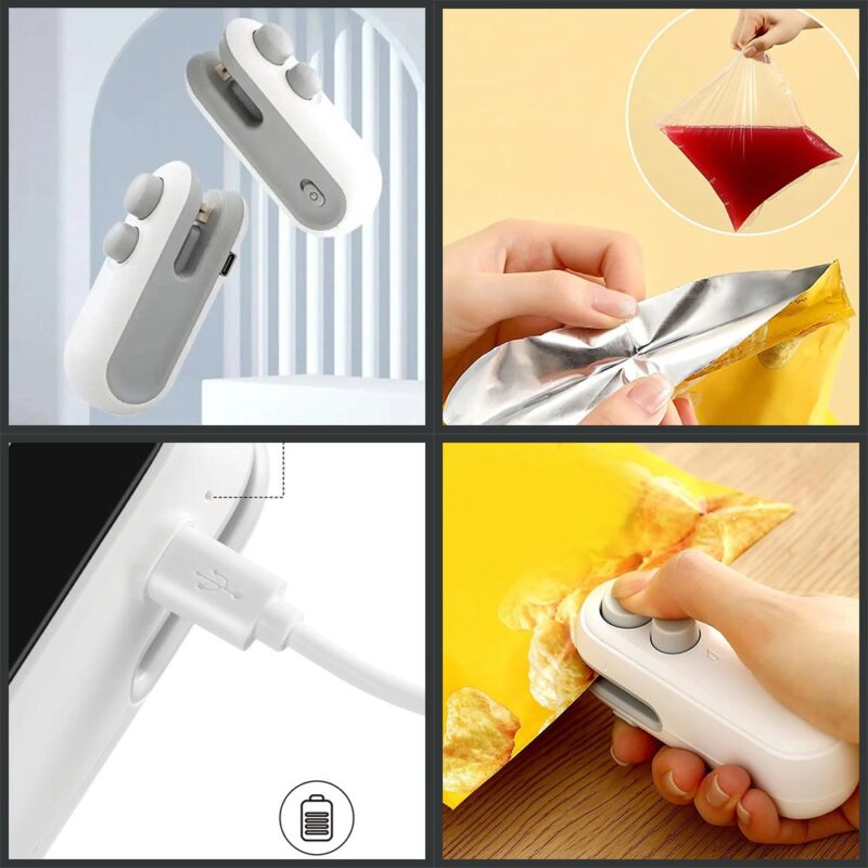 "2-in-1 USB Rechargeable Heat Sealing & Cutting Machine – Mini Food Sealer for Snack, Chip, and Plastic Bags - Image 5