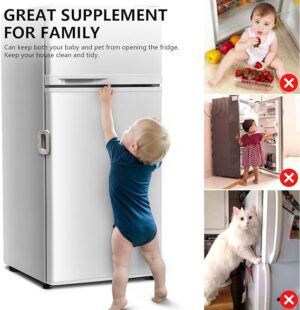 Child Safety Refrigerator Lock, Self Adhesive  Double Safety Button