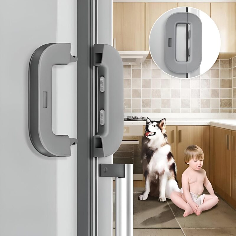 Child Safety fridge Lock, Self Adhesive  Double Safety Button - Image 2
